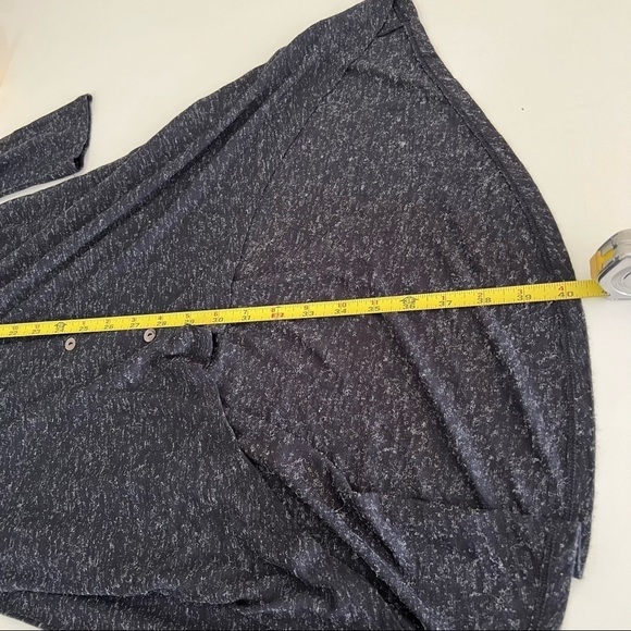 Soft Surroundings button front high low hem scoop neck tunic top navy - Picture 3 of 10